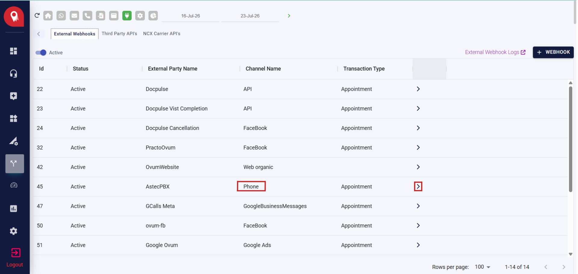 Select Webhook