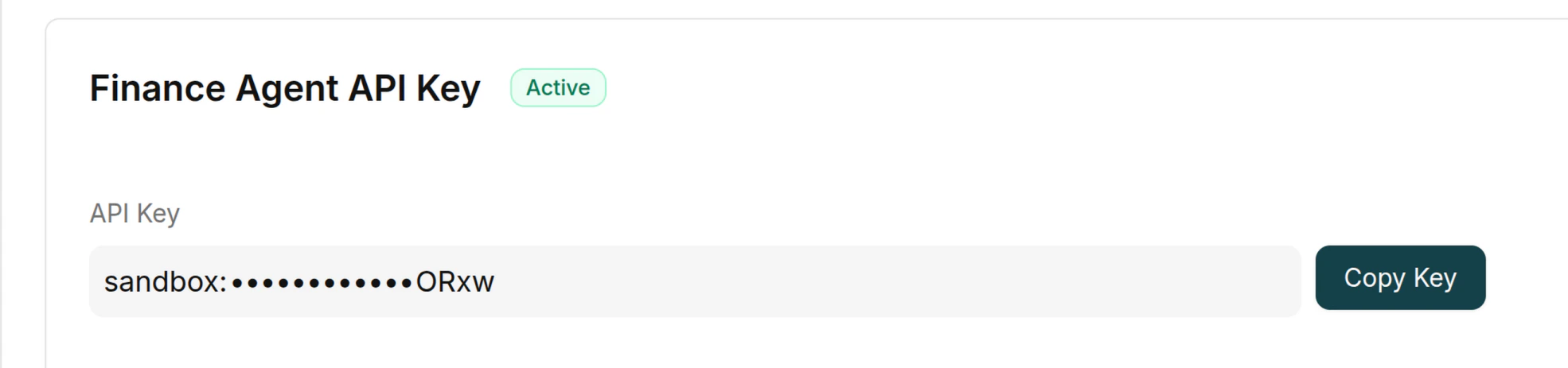 Copy your new API key