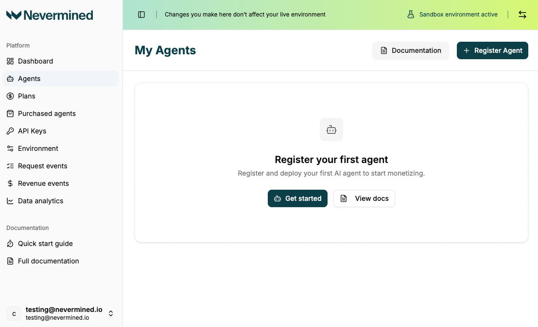 Nevermined Agent Registration