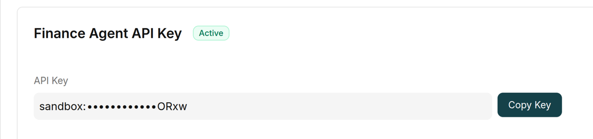 Copy your new API key