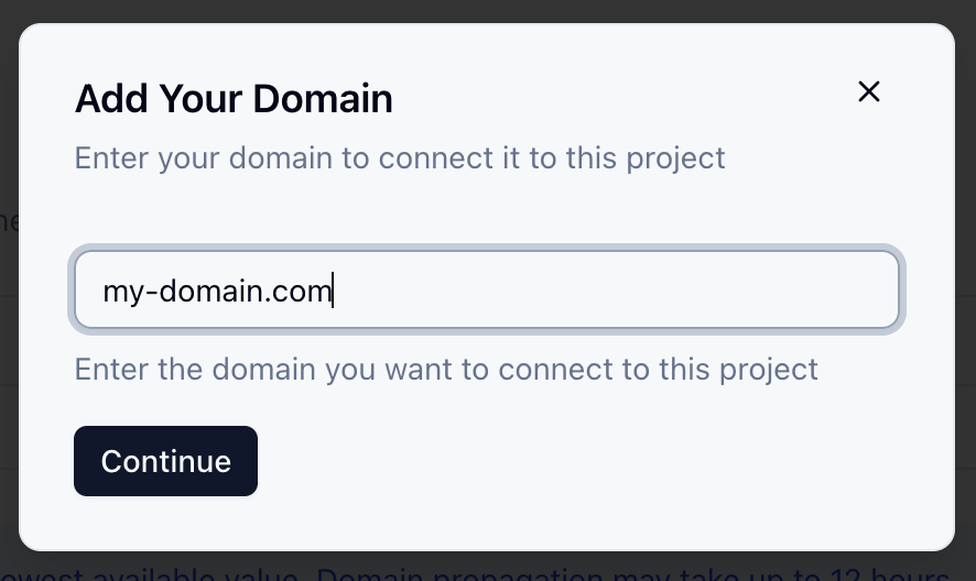 Add Your Domain modal