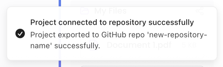Success notification