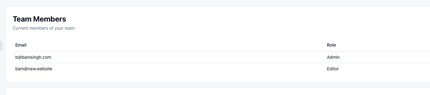 Team members showing both emails