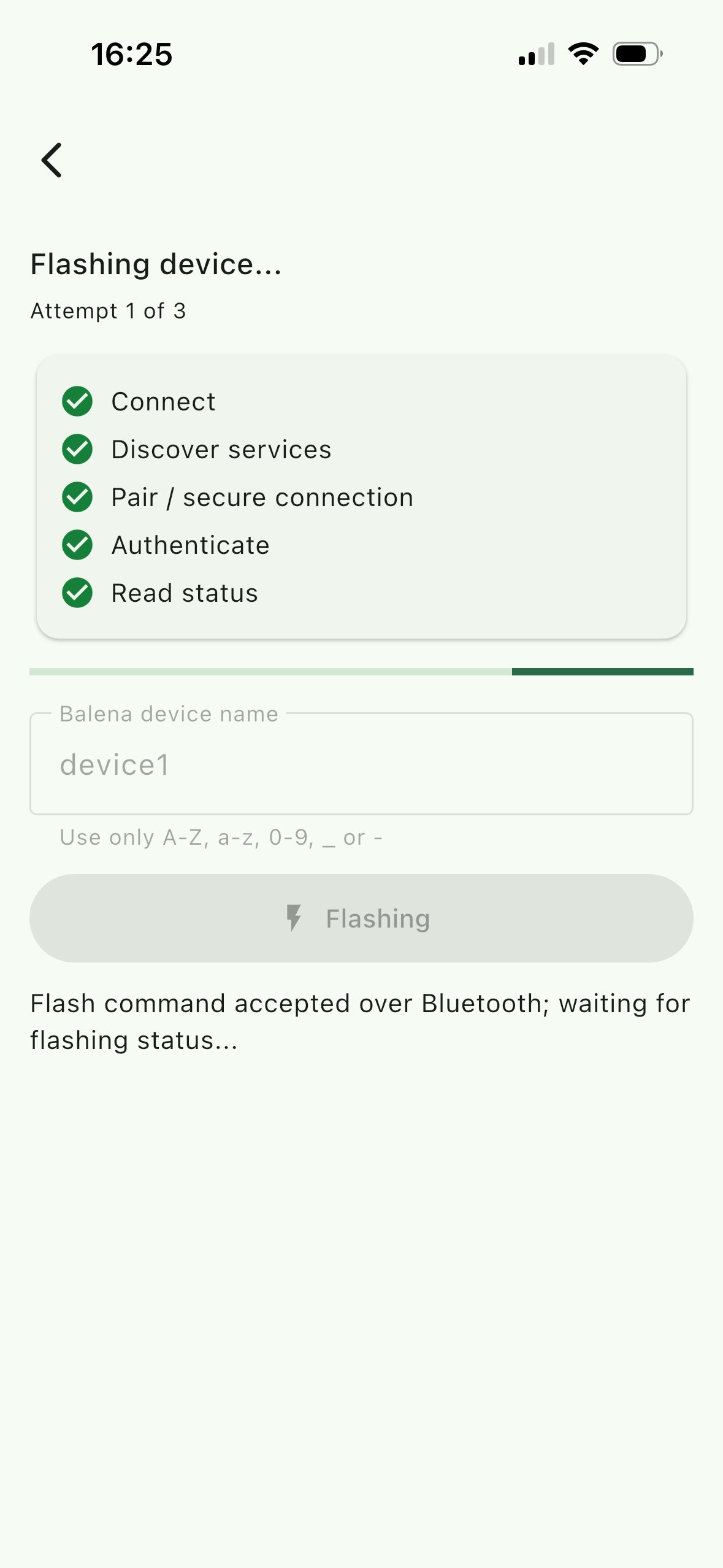 Flashing in progress