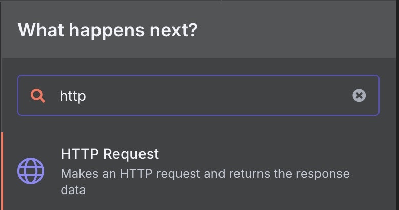 Search for HTTP Request Node