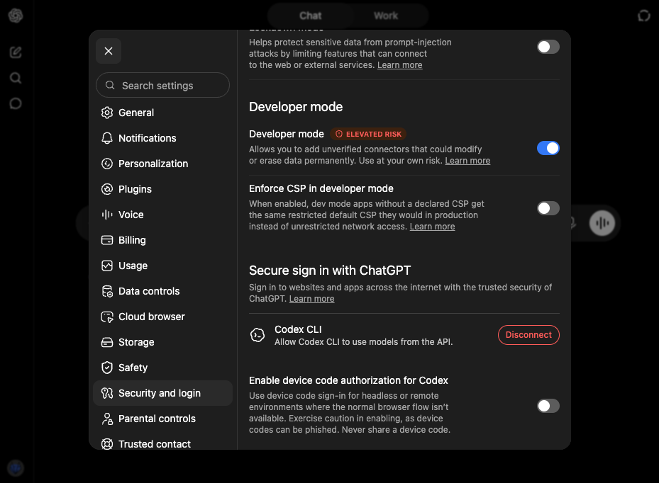 Developer modeのトグル