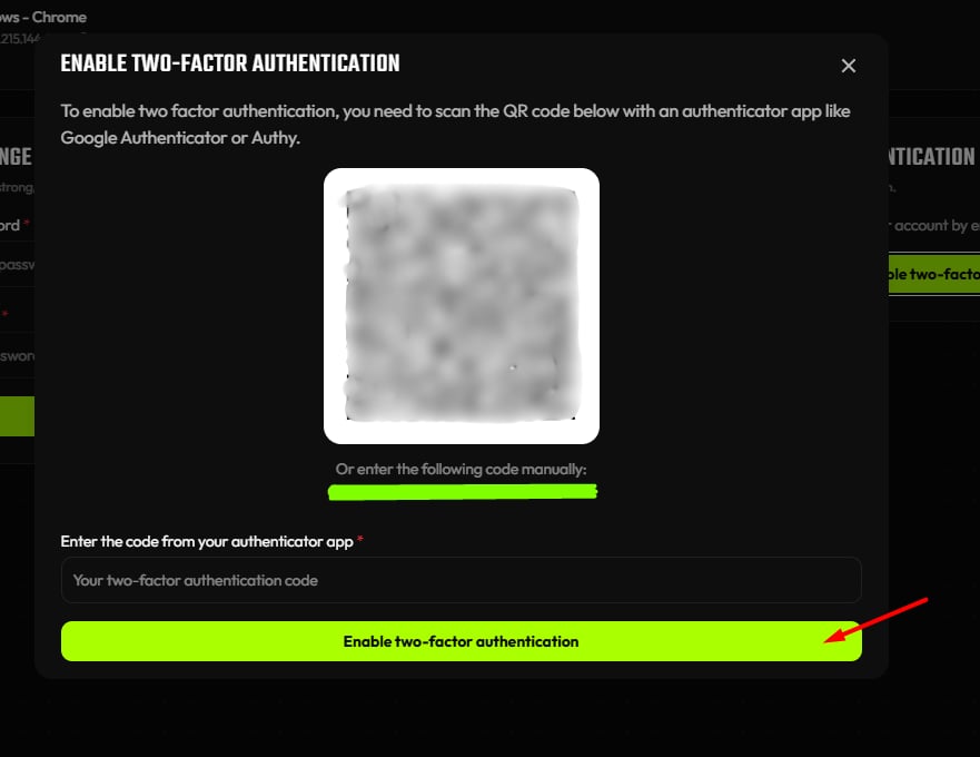 NexioHost control panel — Files tab