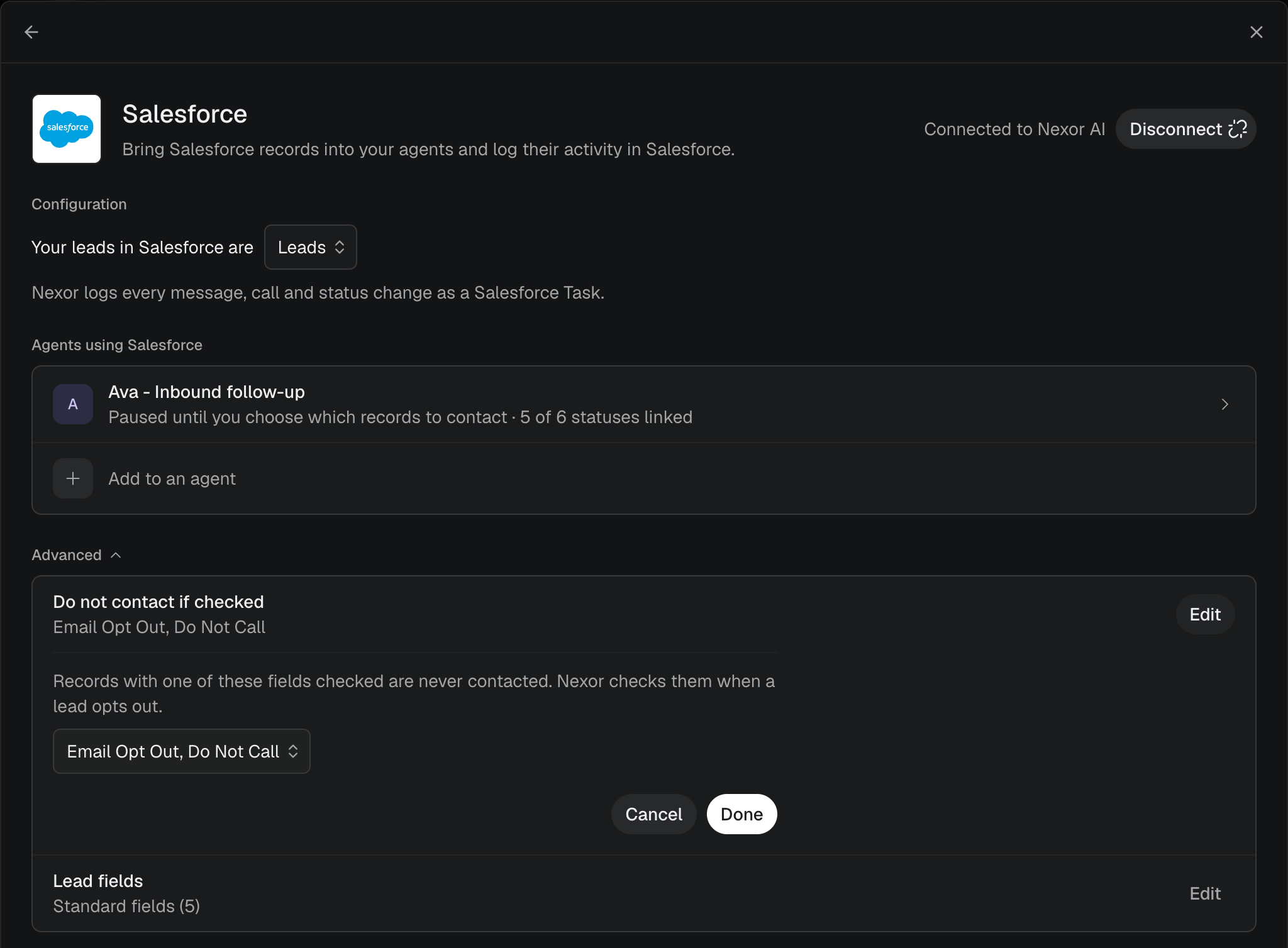 The Salesforce opt-out fields.