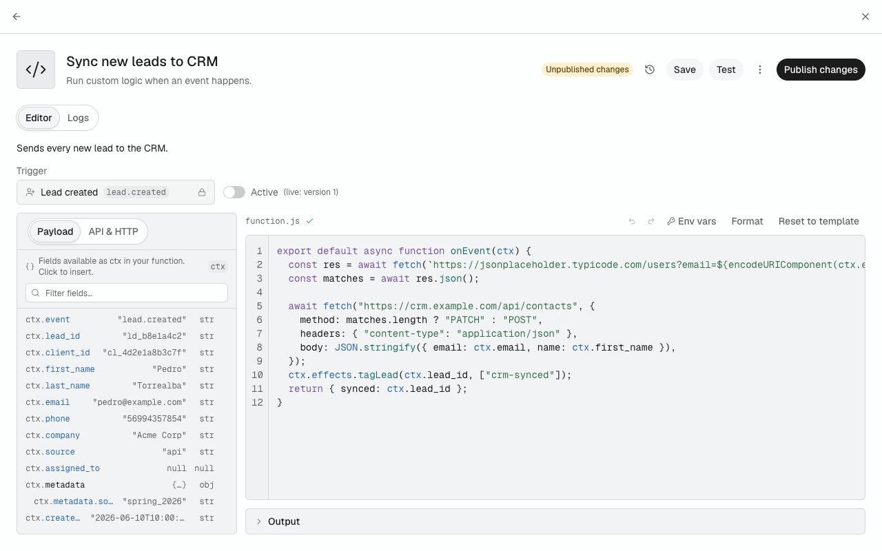 The Cloud Function editor with Unpublished changes, the Version history button, and Save, Test, and Publish changes.
