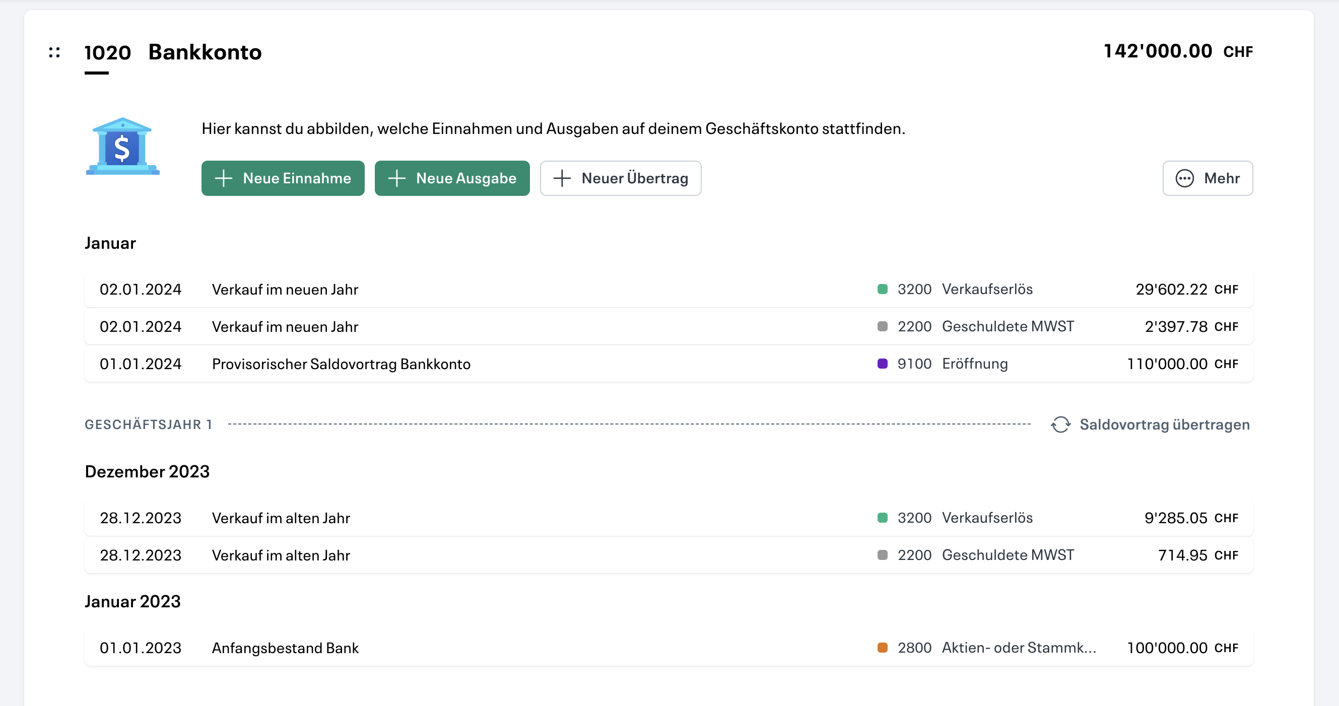 Geschäftsjahresgrenze im Buchen-Tab