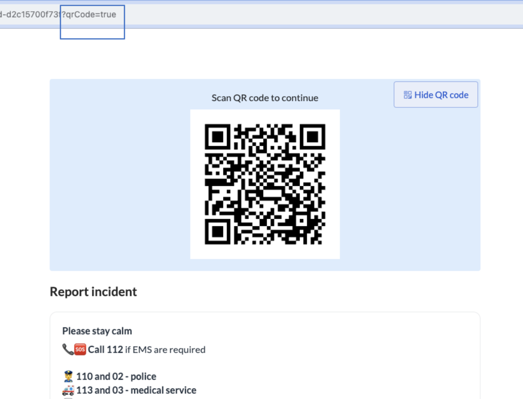Image of mobile-scannable QR form