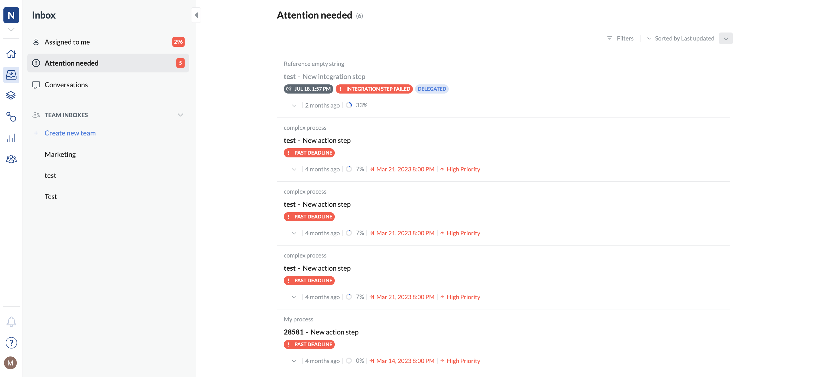 Image showing attention needed tab in the inbox