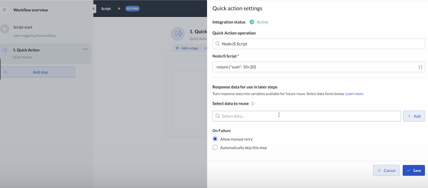 Image showing Custom code settings