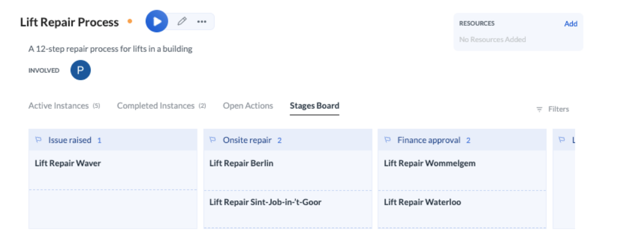 Image of the stages board in Next Matter