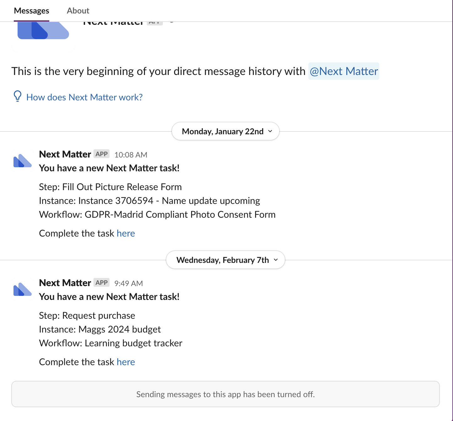Image showing Slack notifications