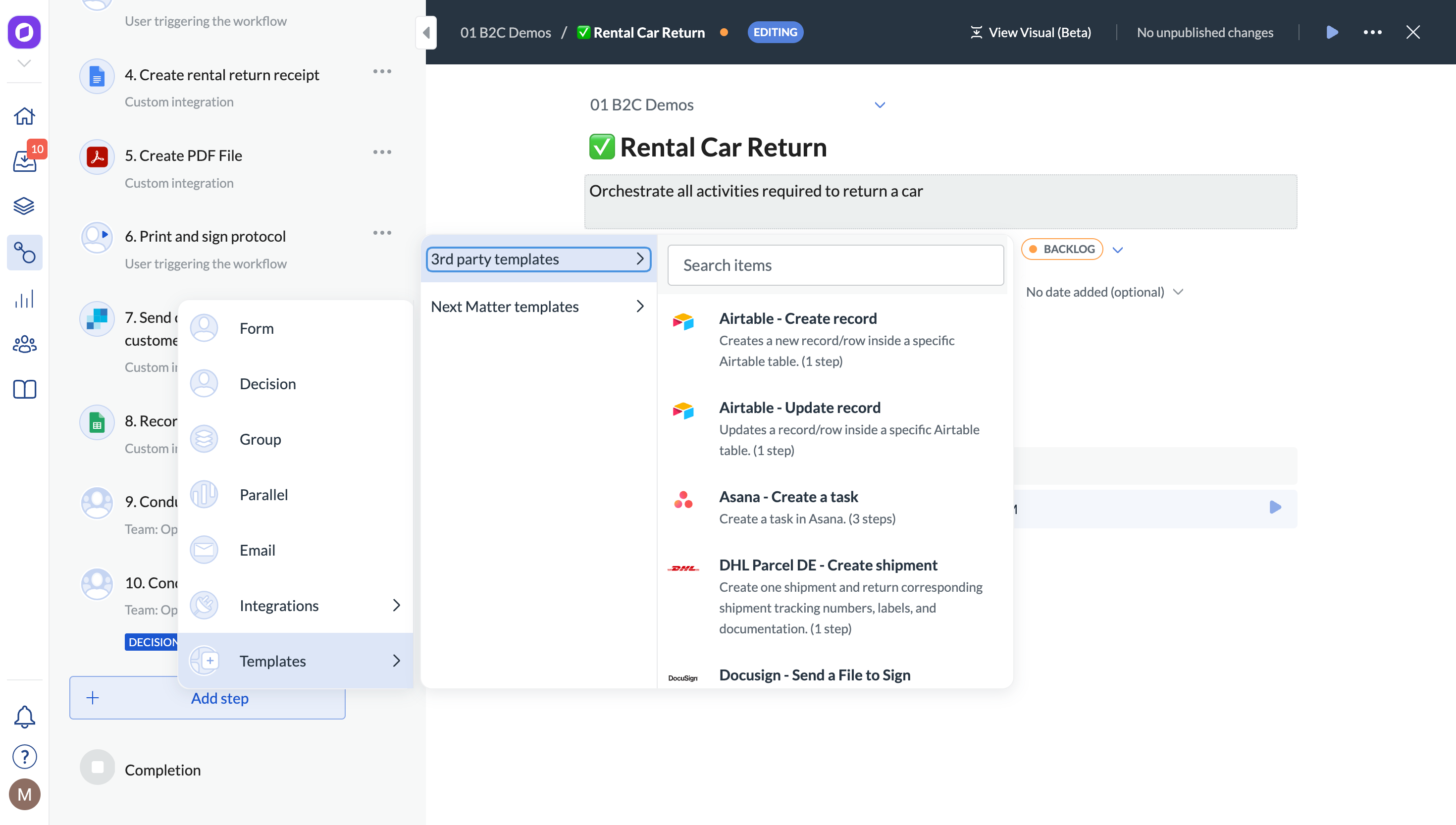 Image of 3rd party templates in Next Matter