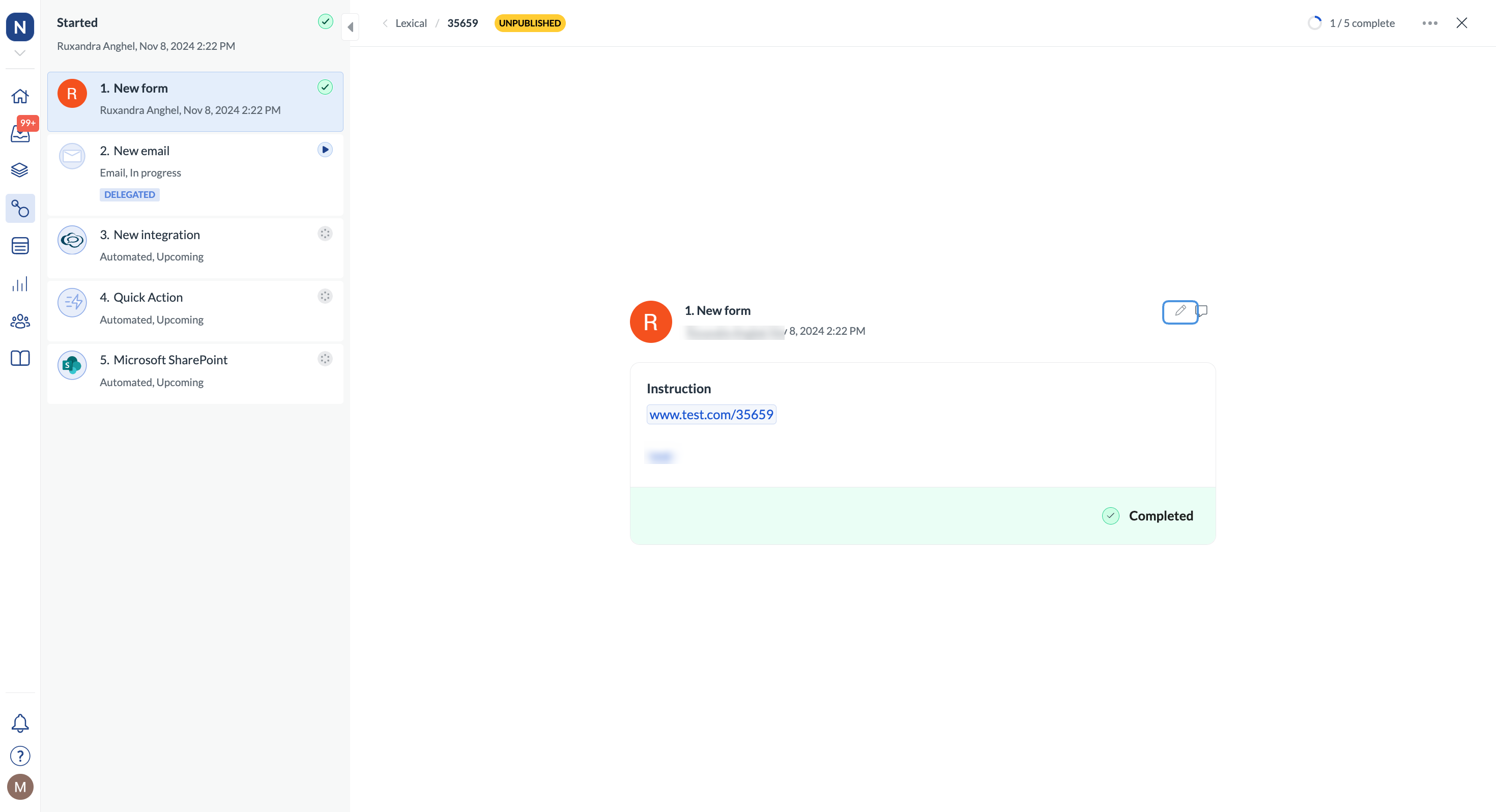 Image showing how to edit a completed form