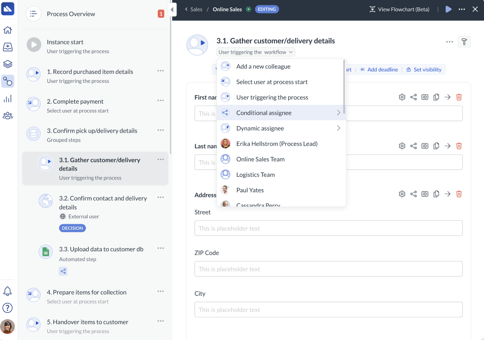 Conditional step assignee - Welcome to Next Matter
