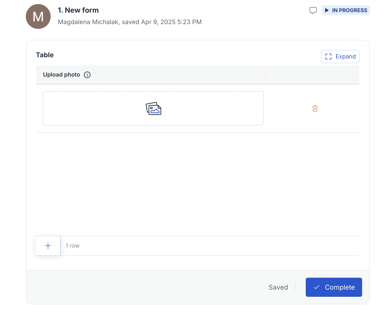 Image of how to upload Images to Tables