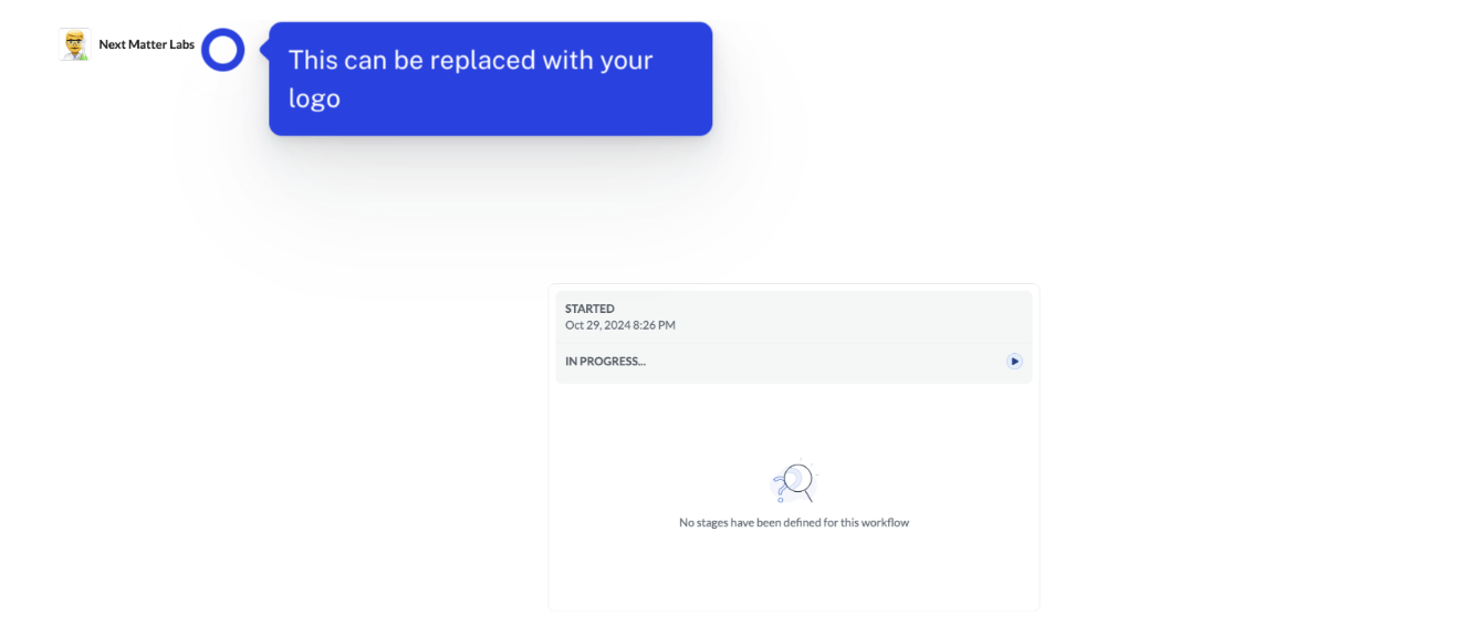Image of a public form with a logo highlighted that can be updated