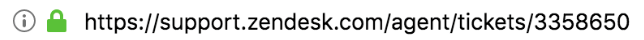Image of the ZEndesk ticket ID in the URL