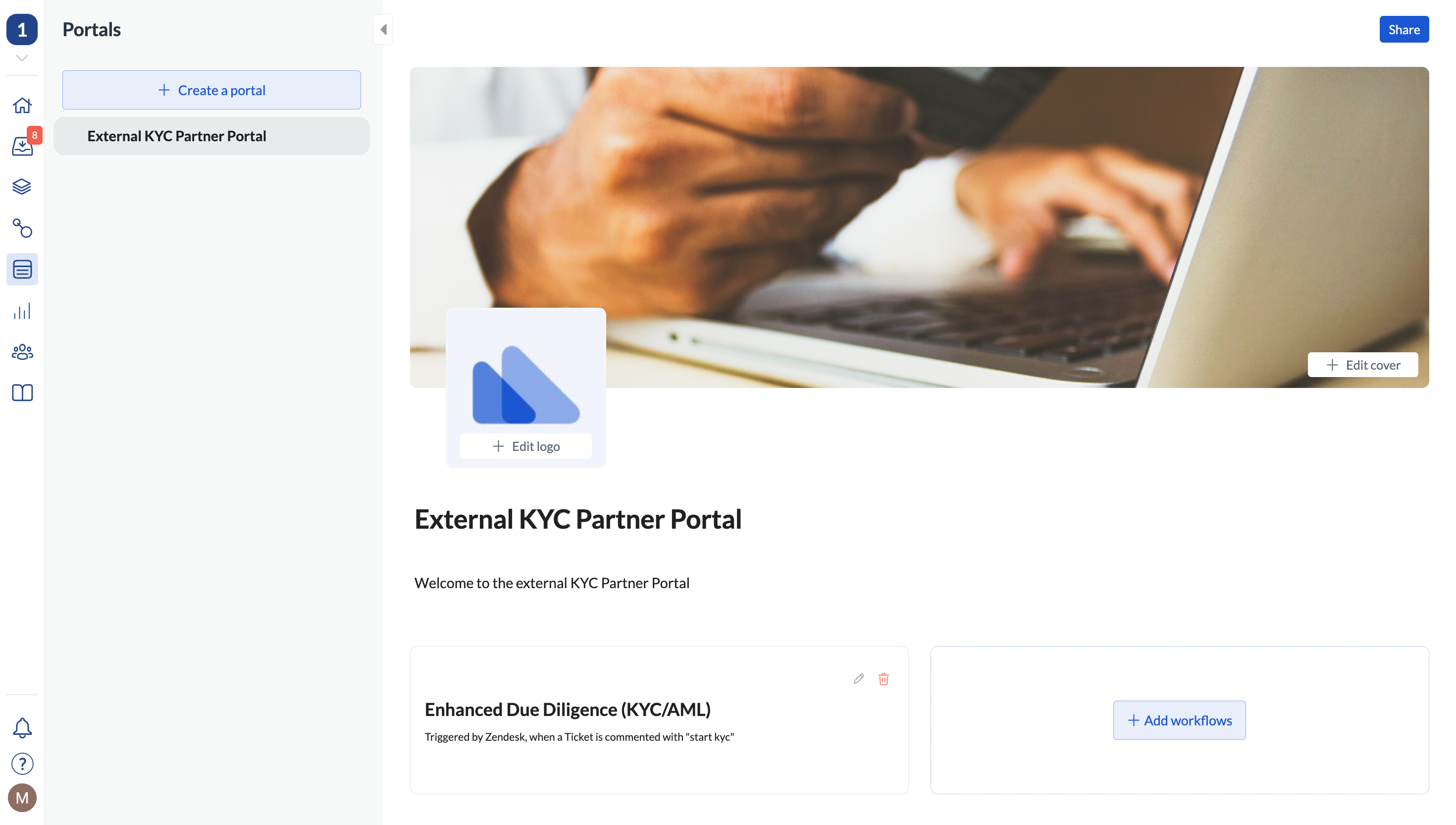Image of the portals page in Next Matter