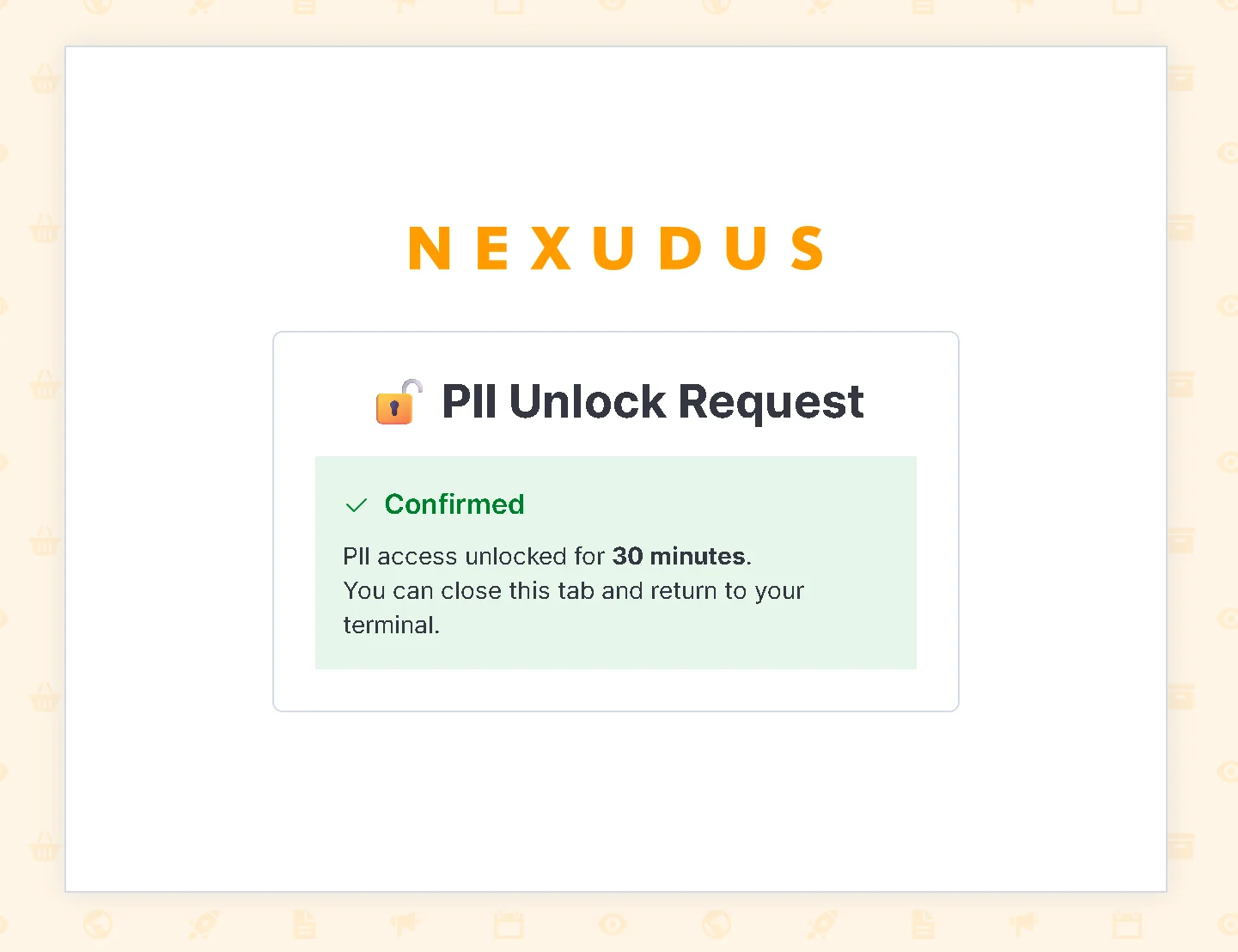 Nexudus admin panel PII unlock confirmation page