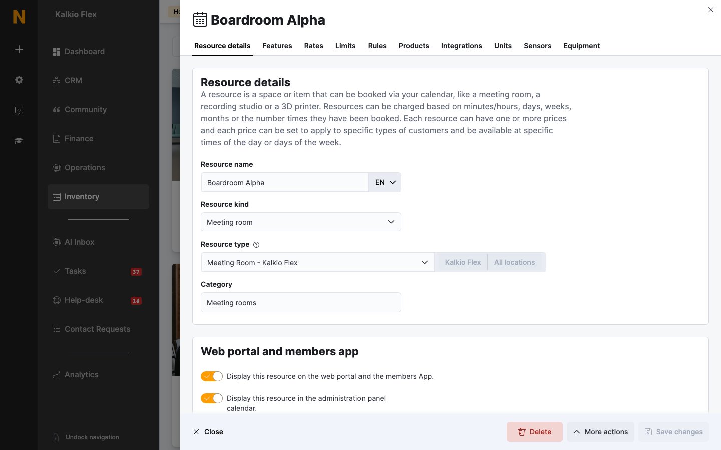The Resource details tab