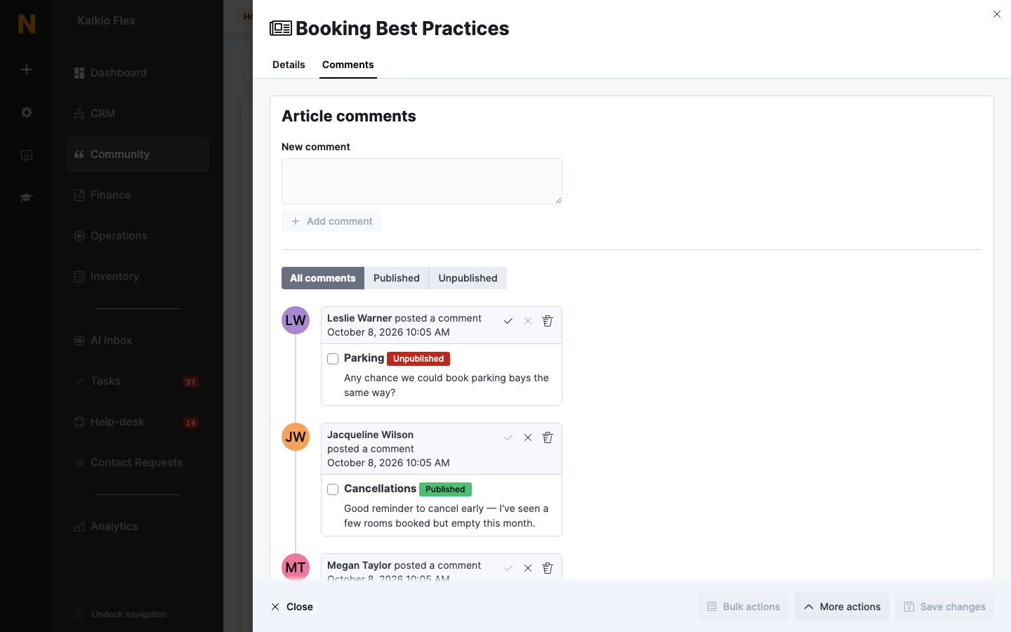 Comments on an article