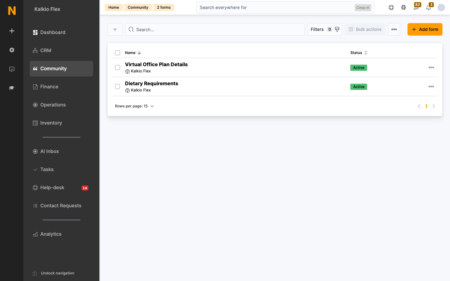 Content forms