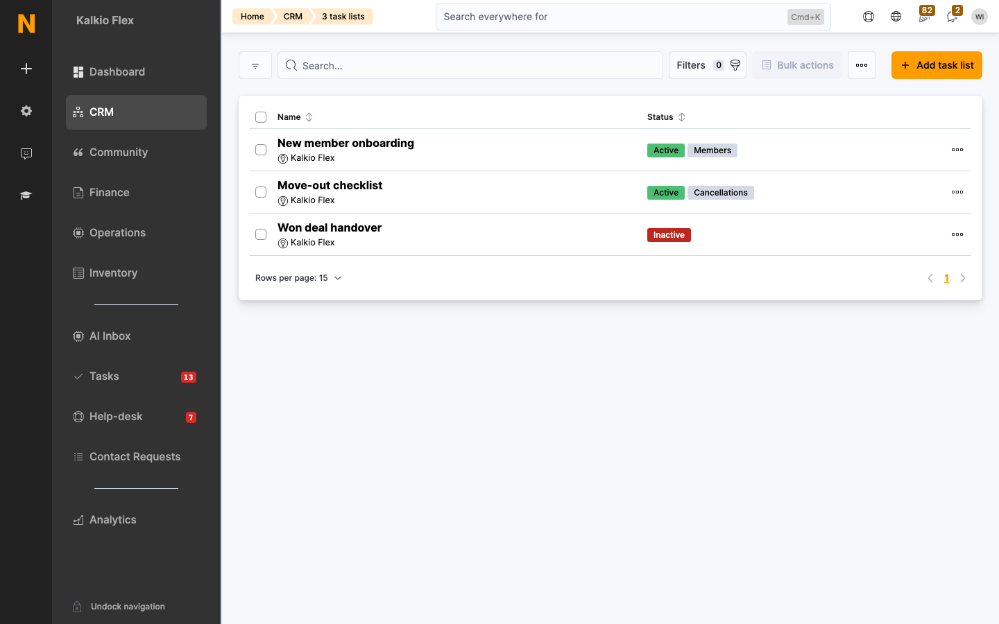 Task lists