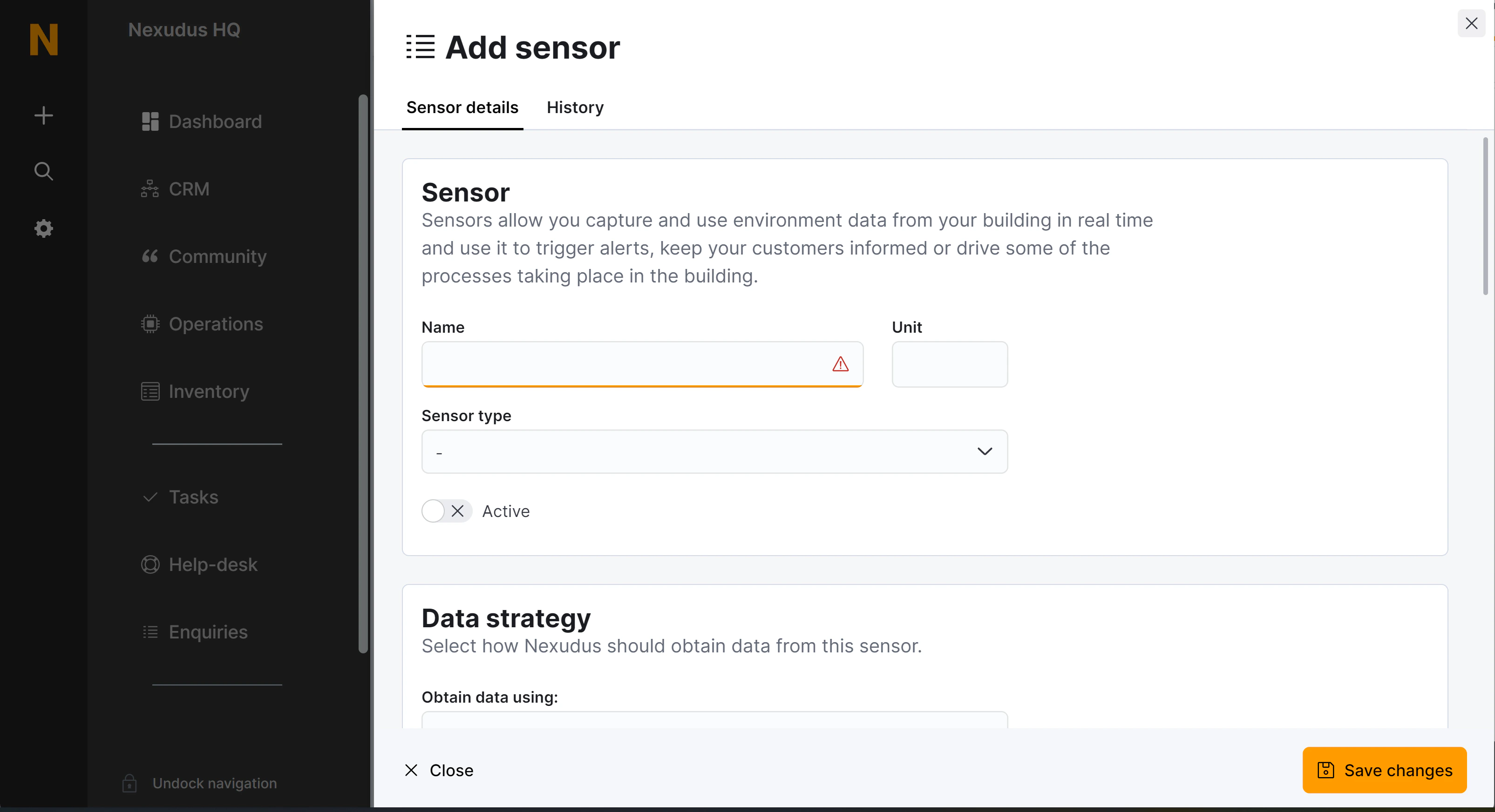 Register a new sensor