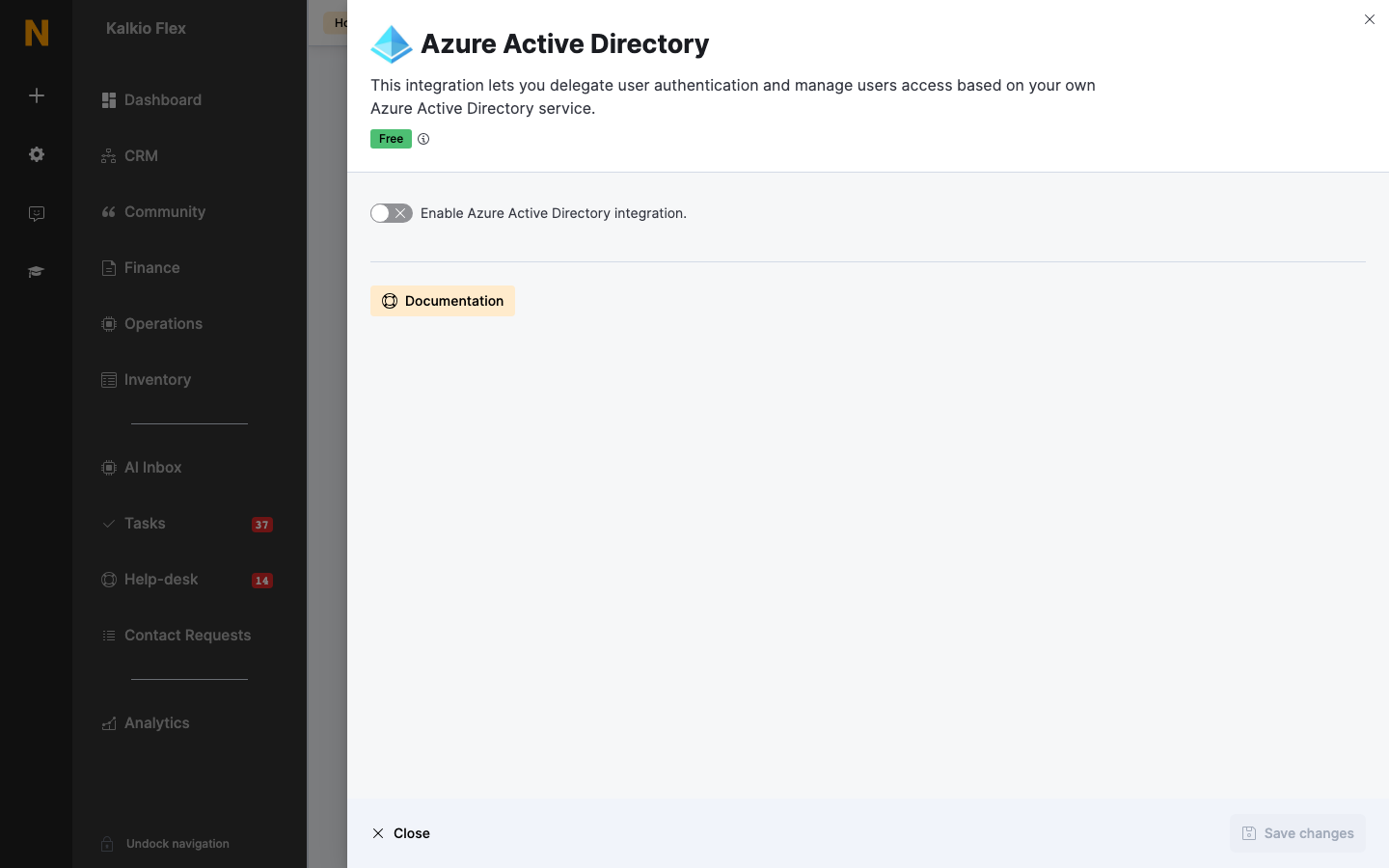 Azure Active Directory settings