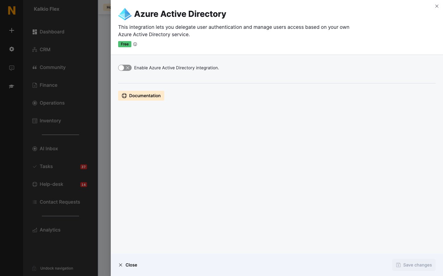 Azure Active Directory settings