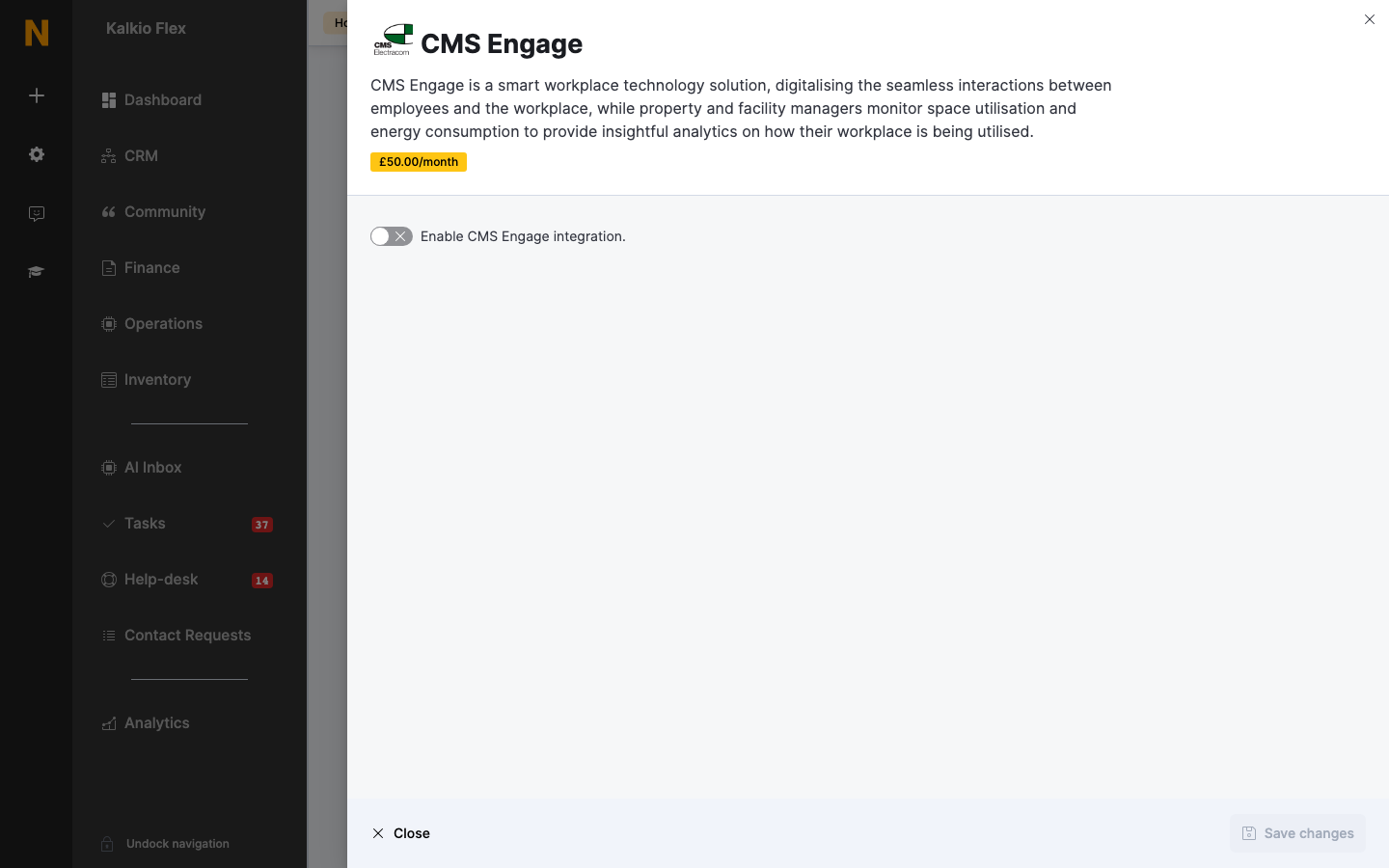 CMS Engage settings