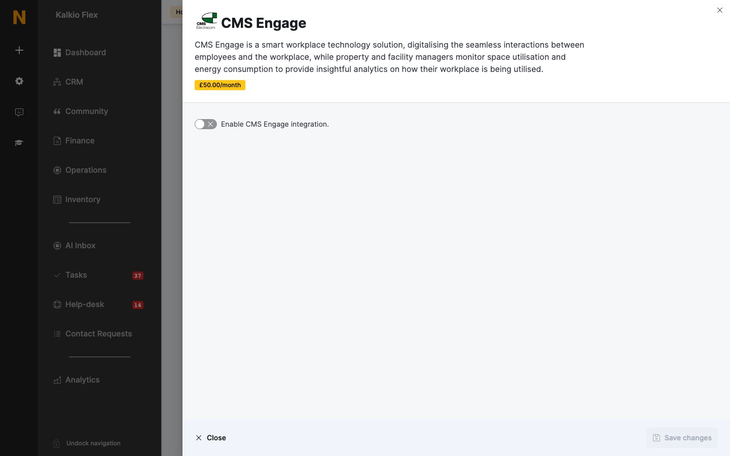 CMS Engage settings