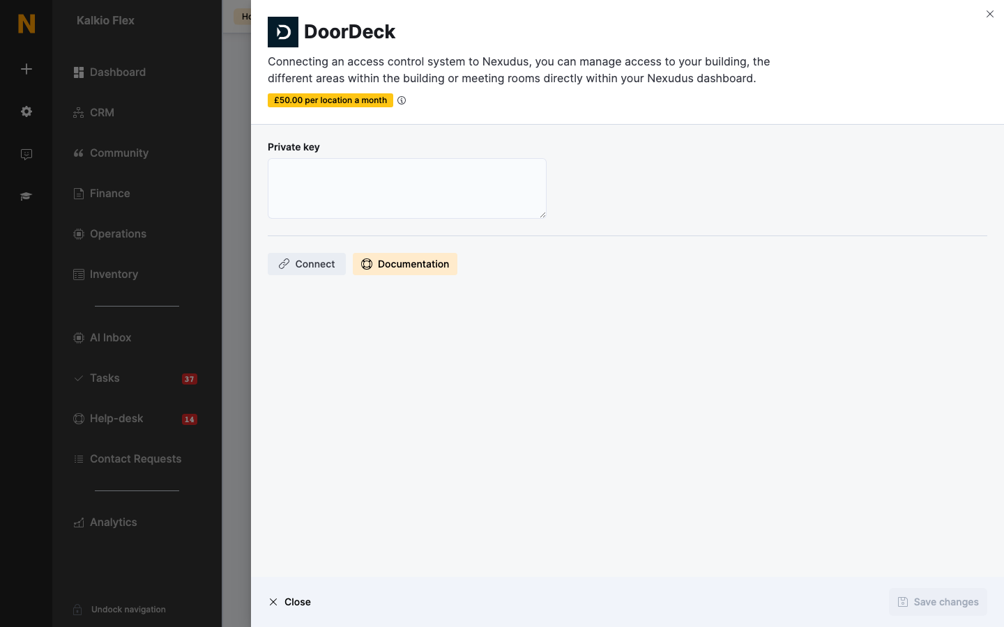 Doordeck settings