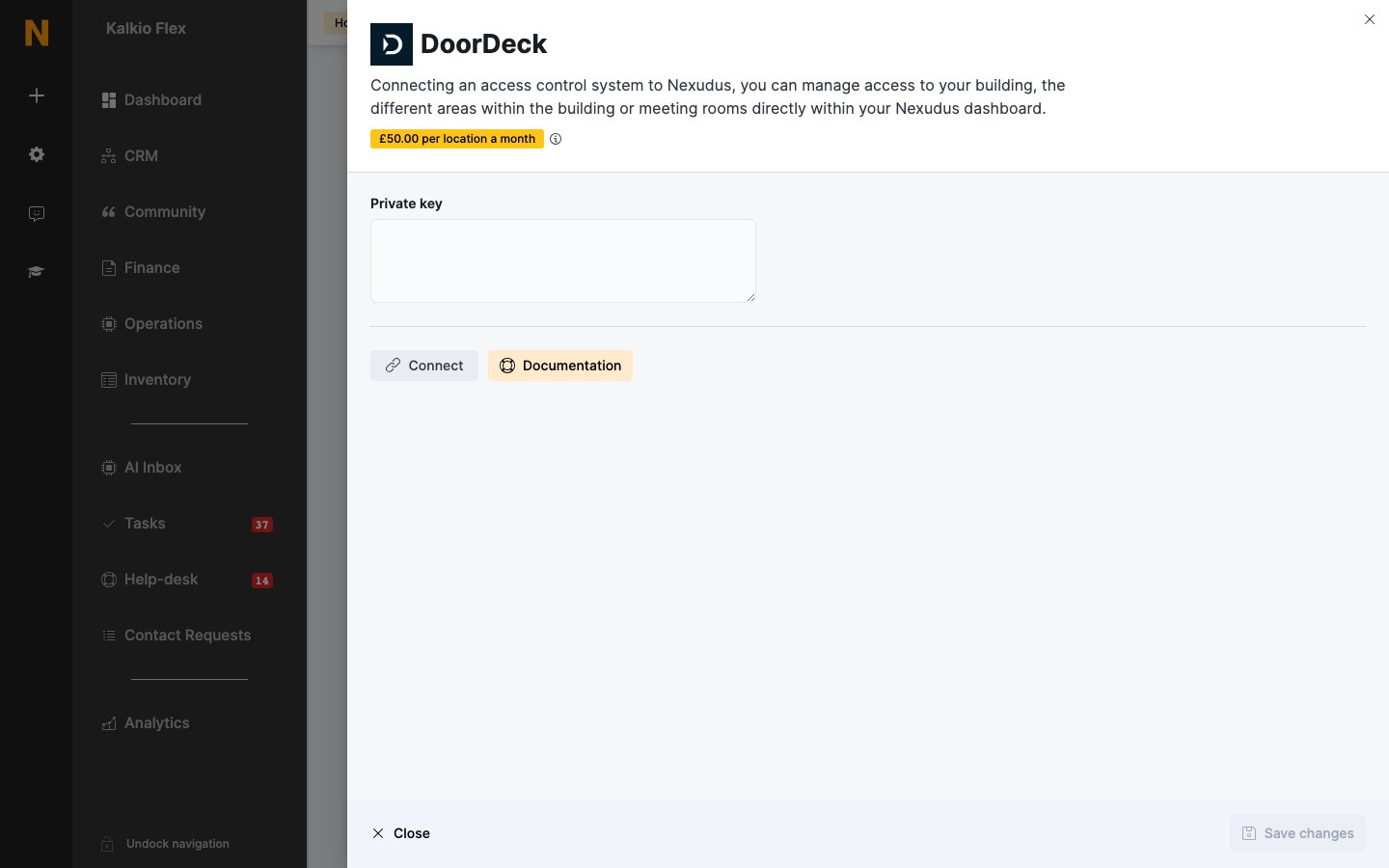 Doordeck settings