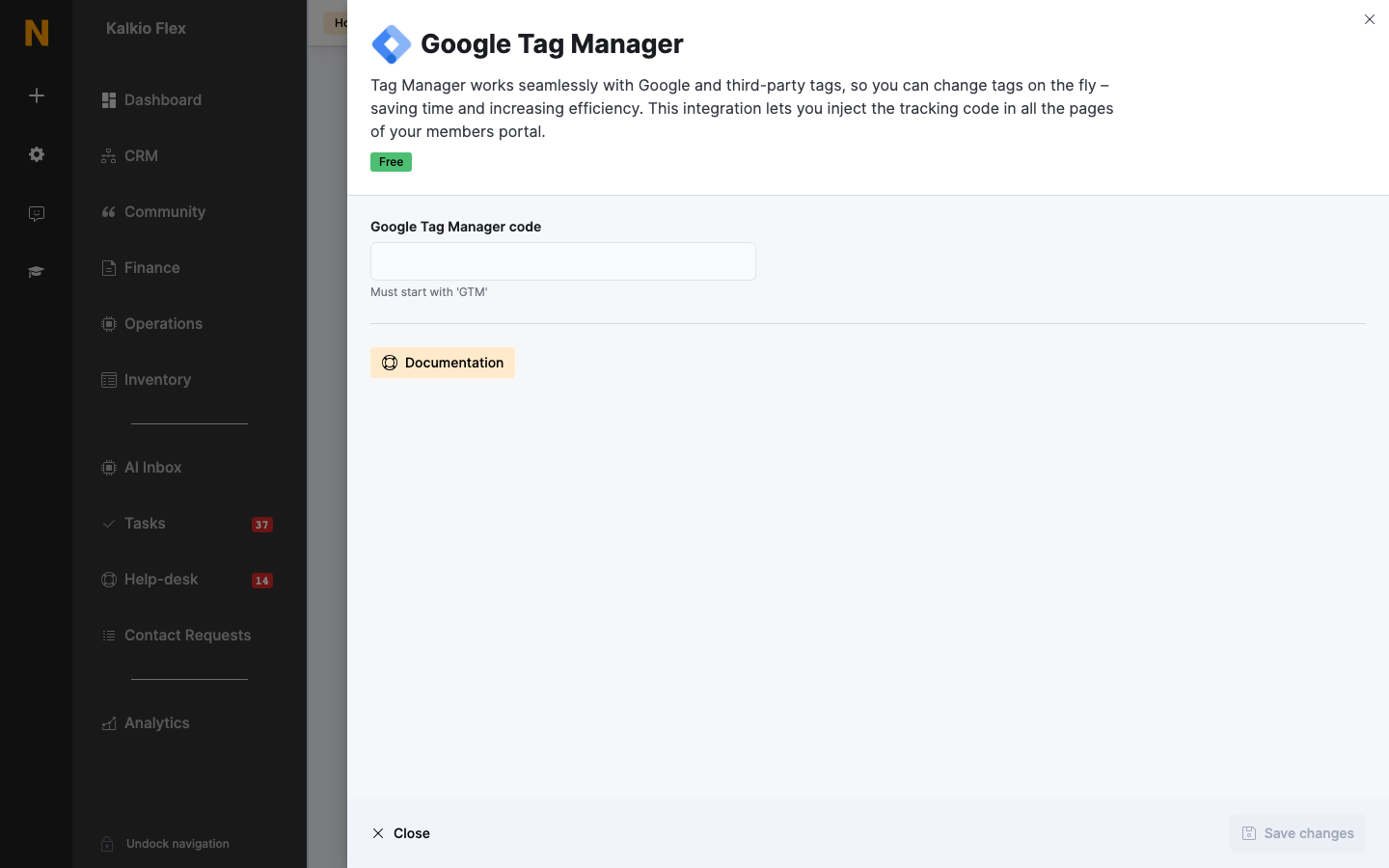 Google Tag Manager settings