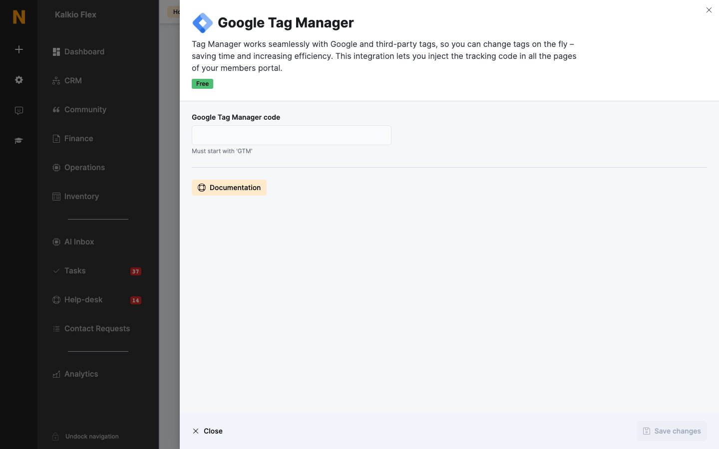 Google Tag Manager settings