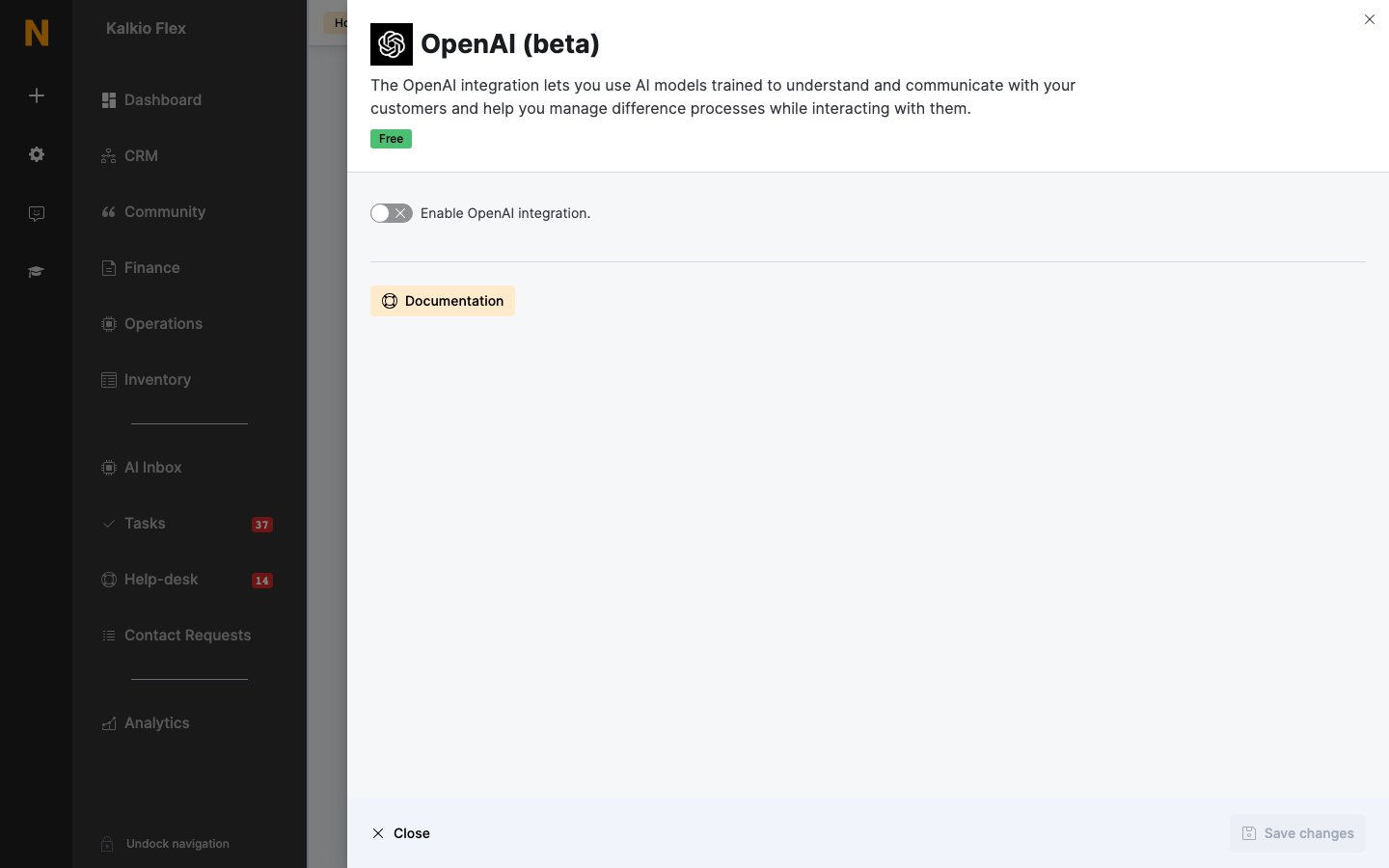 OpenAI settings