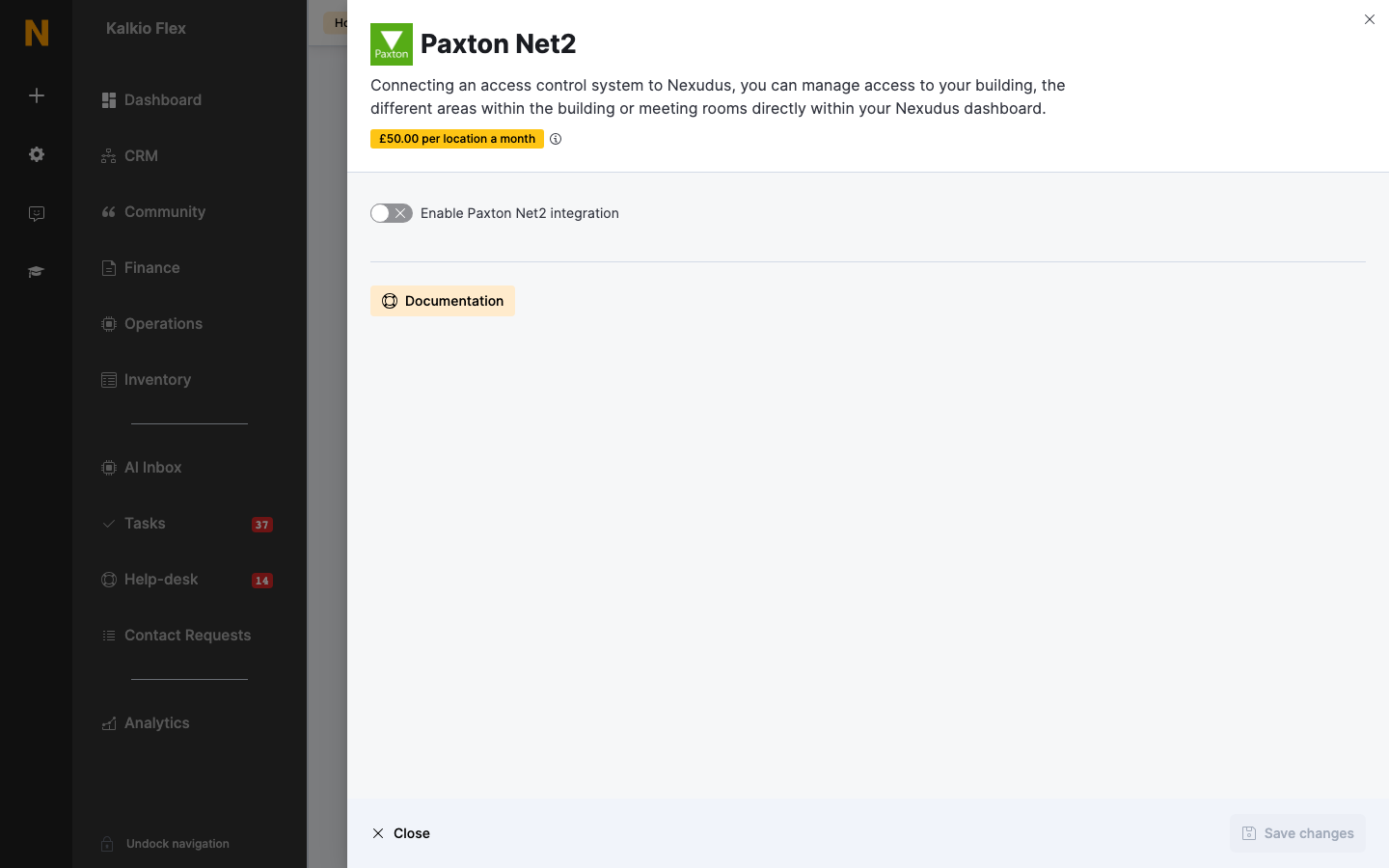 Paxton Net2 settings