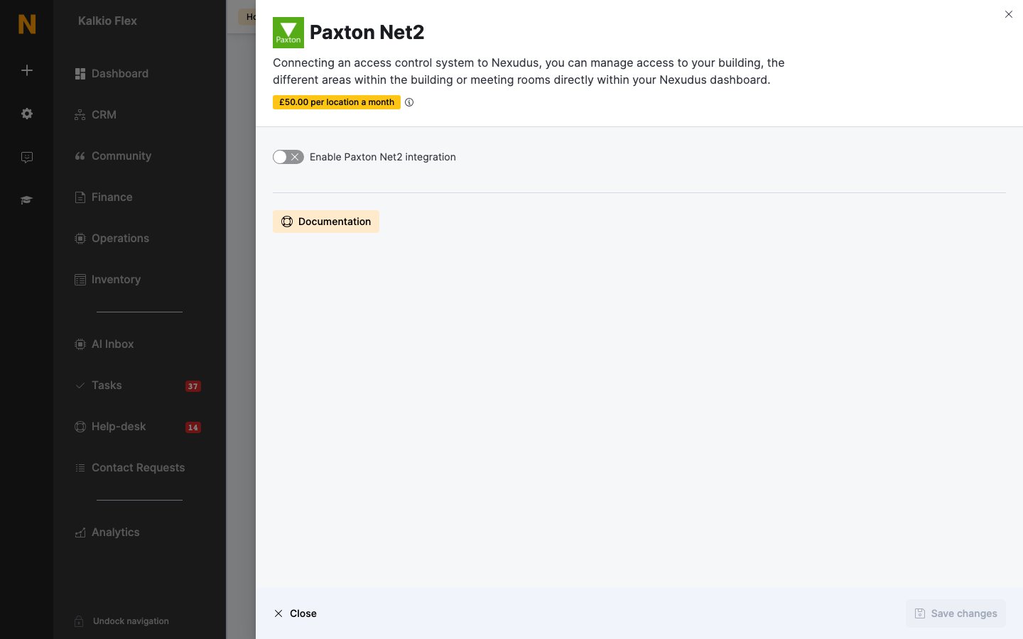 Paxton Net2 settings