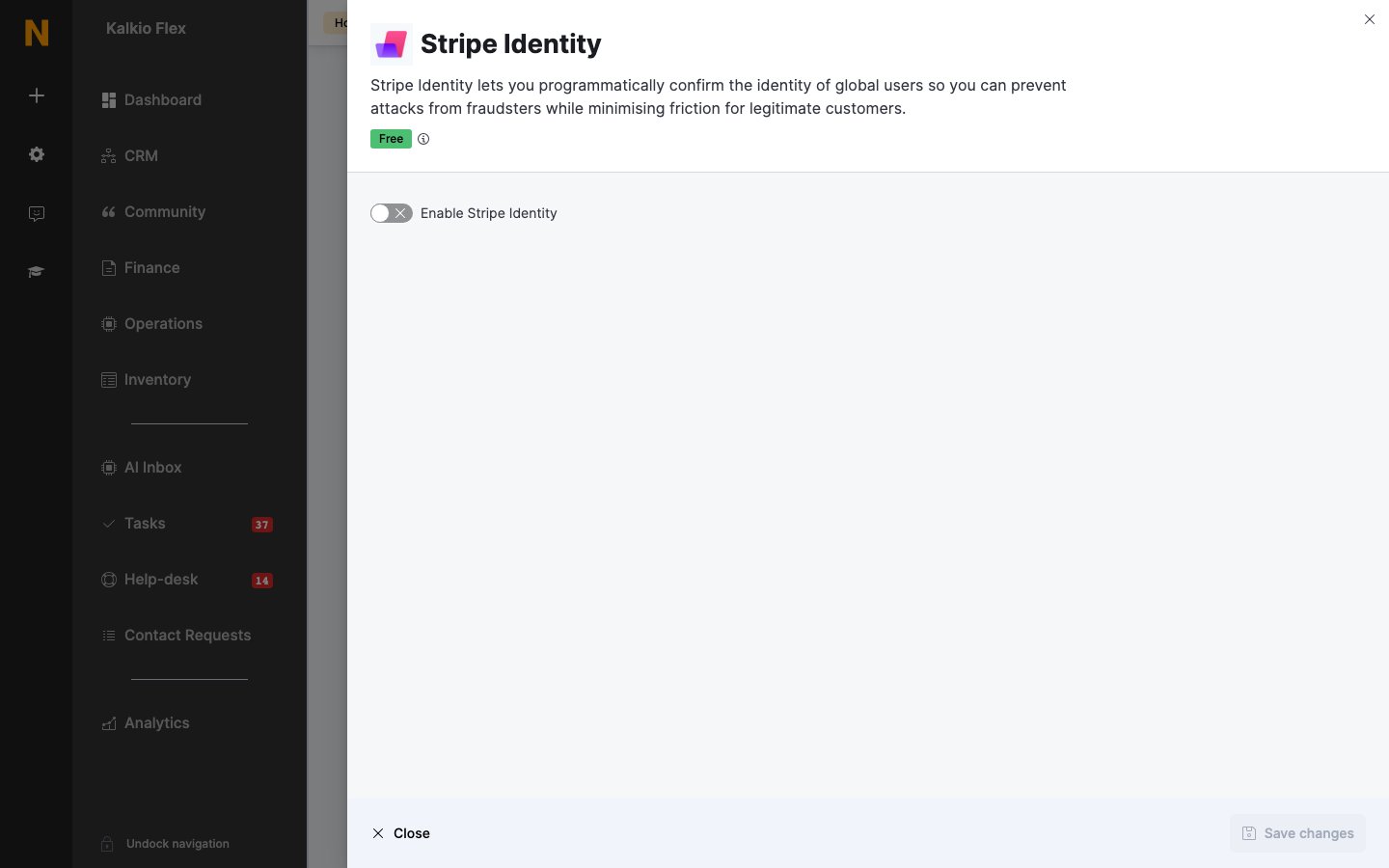 Stripe Identity settings