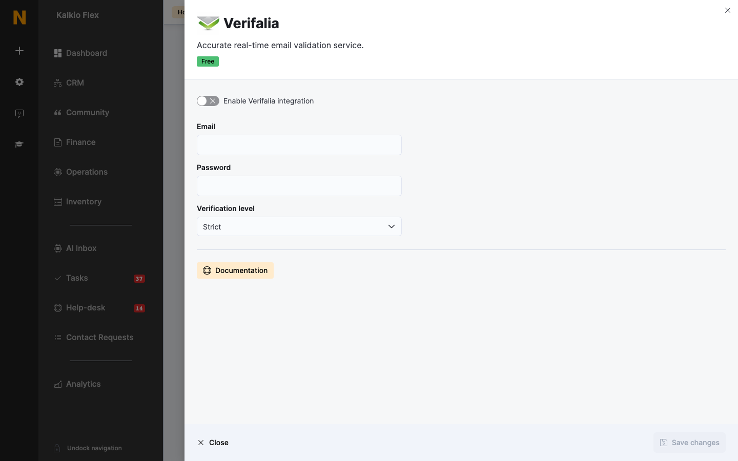 Verifalia settings