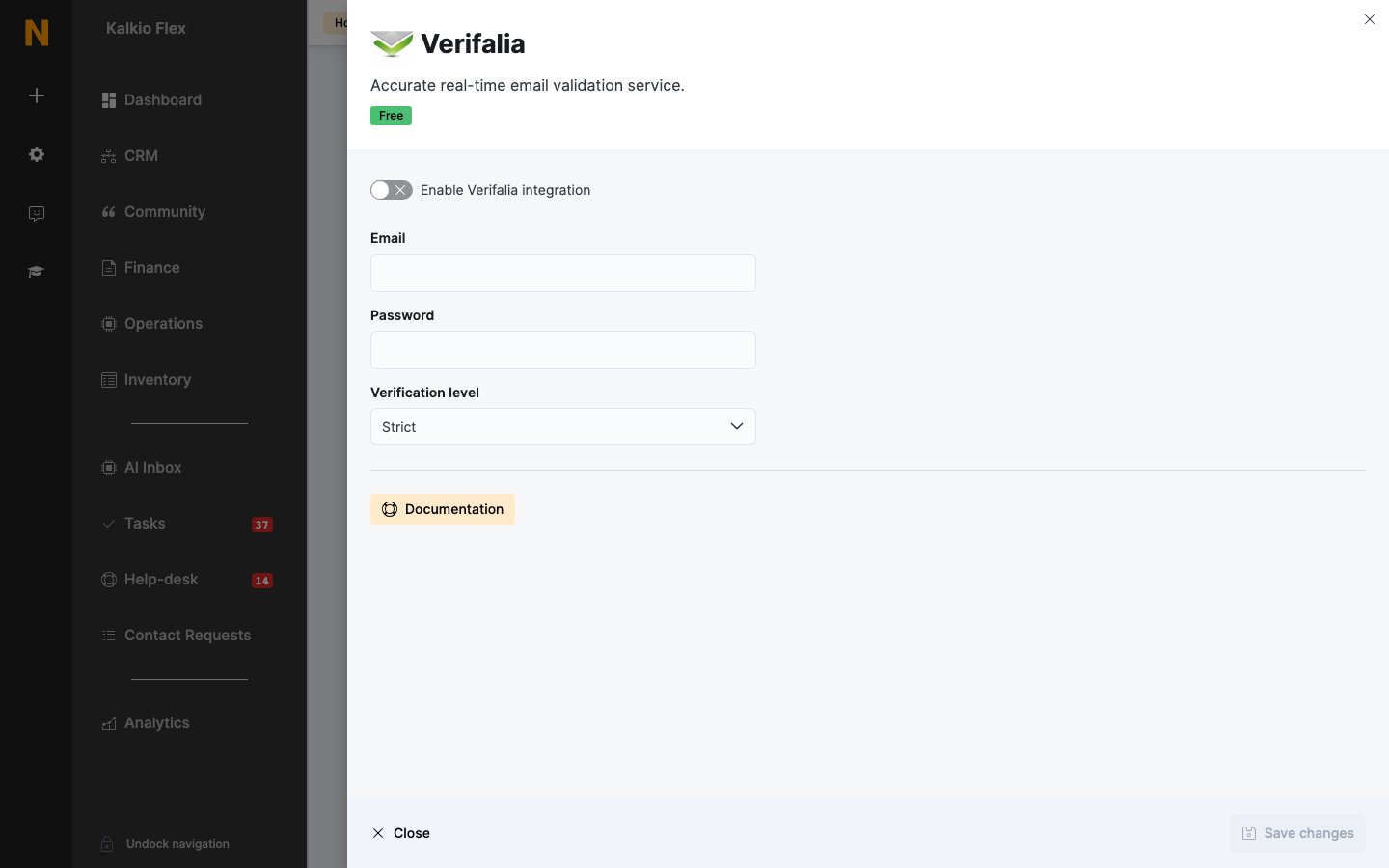 Verifalia settings