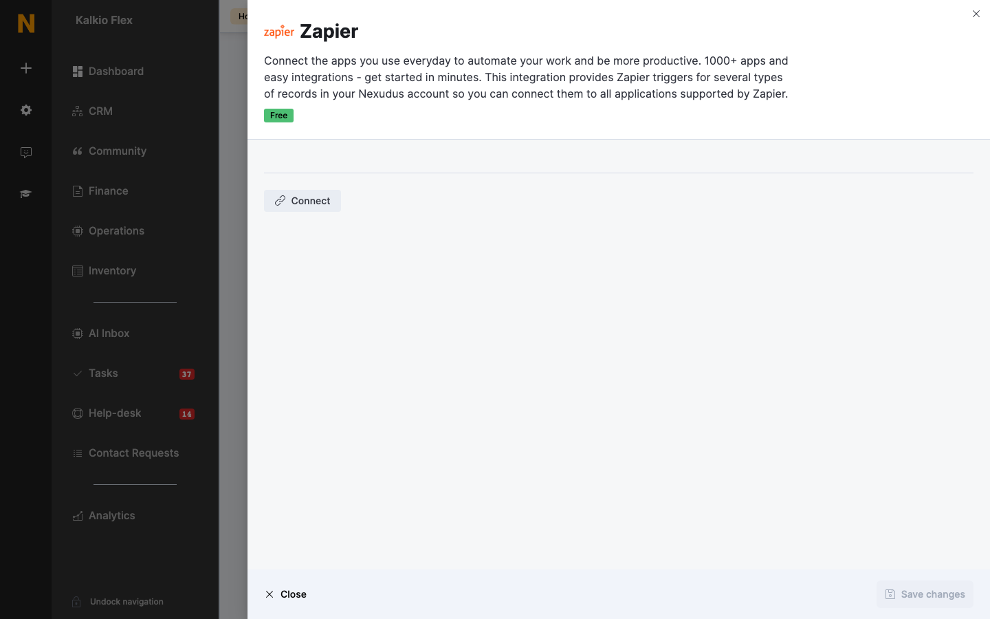 Zapier settings