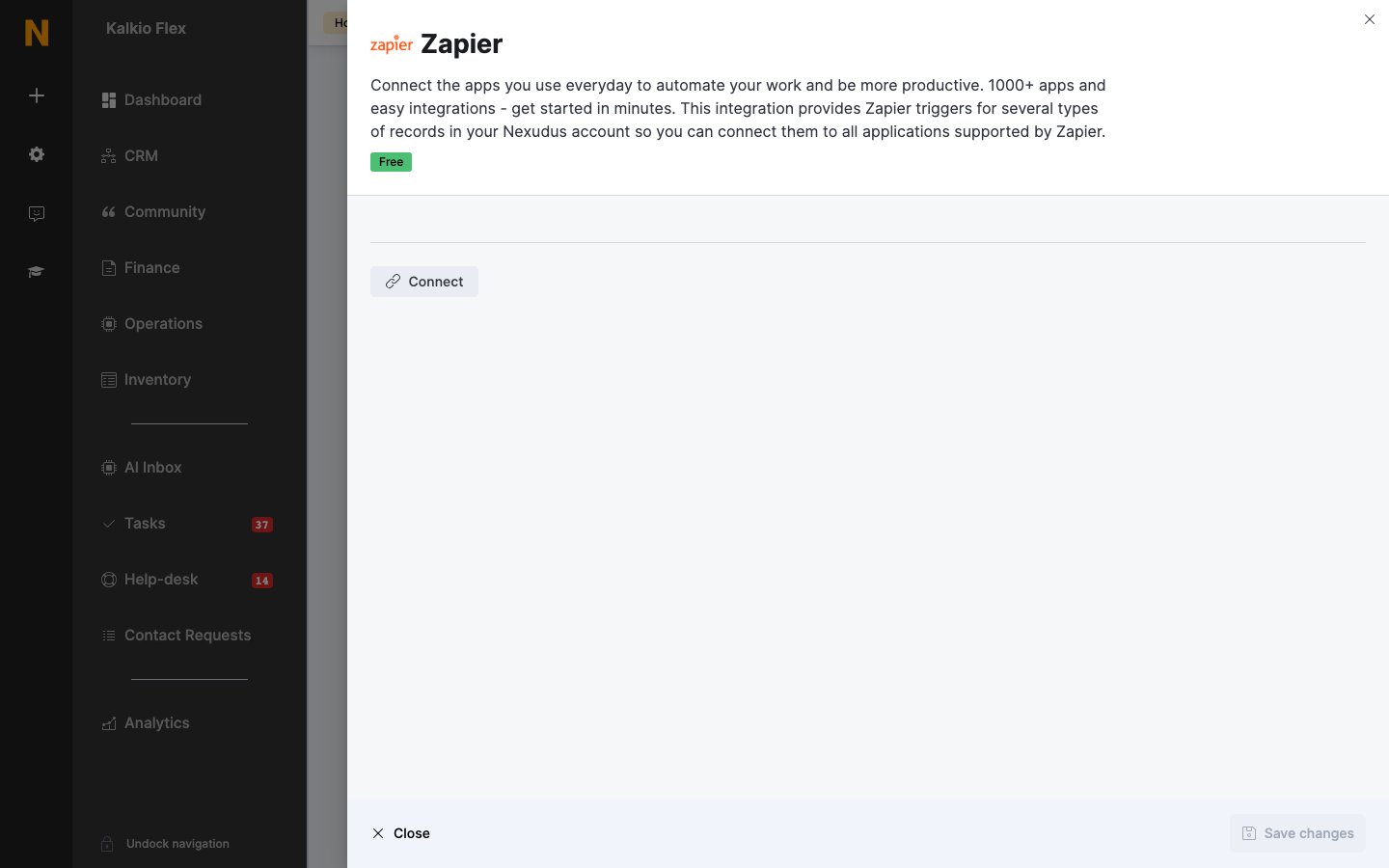 Zapier settings