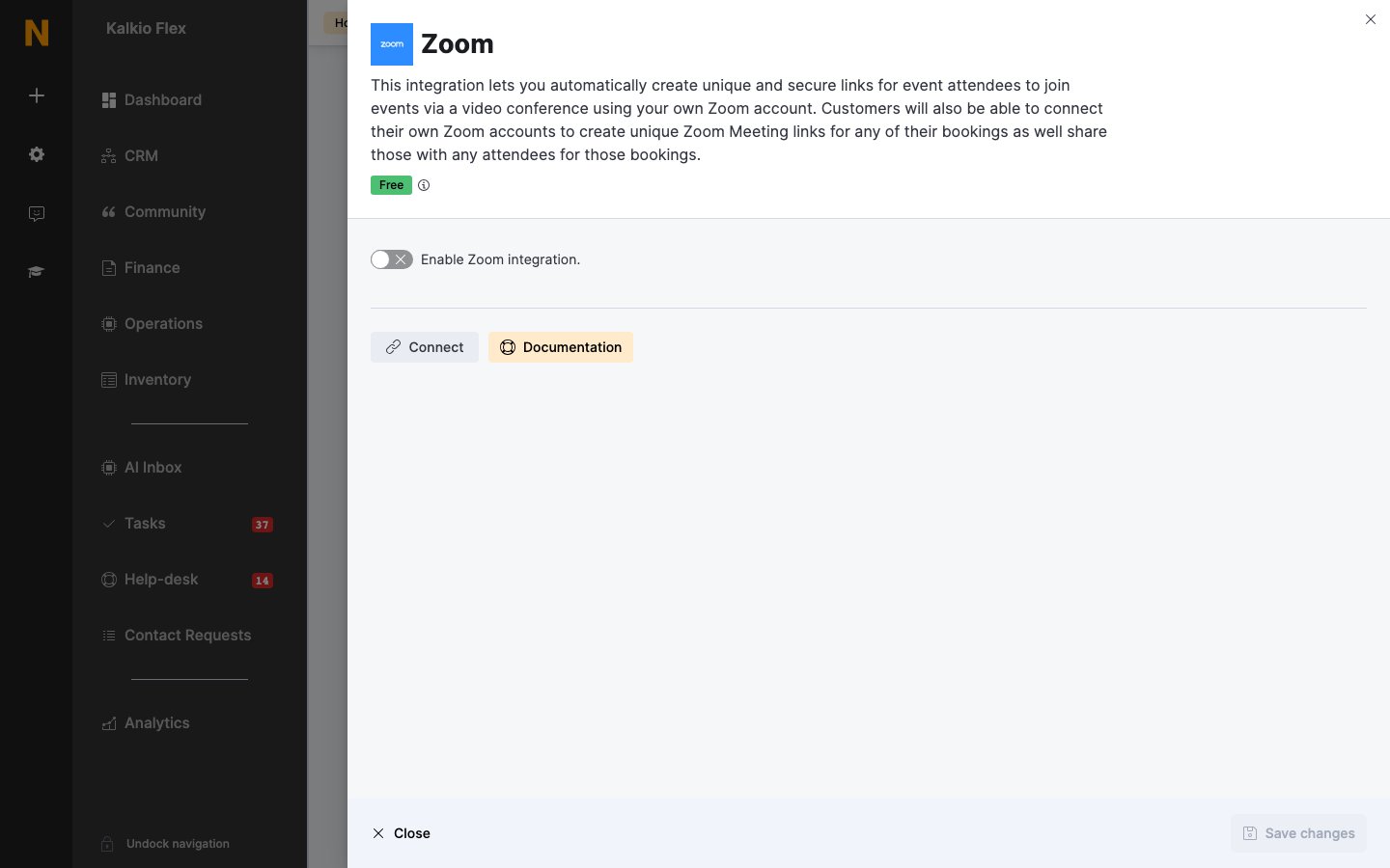Zoom settings
