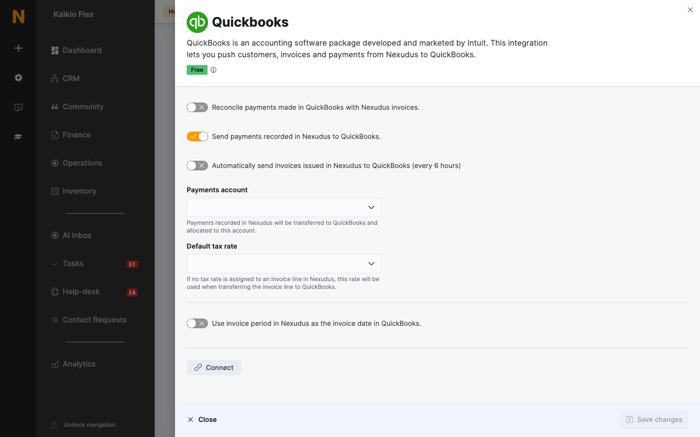 QuickBooks settings